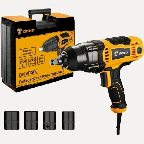 Изображение товара Гайковерт сетевой ударный Deko DKIW1200, 1200 Вт, 600 Нм (085-1125)