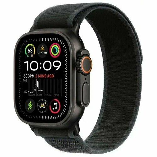 Как снять ремень с часов смарт Умные часы Apple Watch Ultra 2 49mm Black Titanium Black Trail Loop, LTE, черный