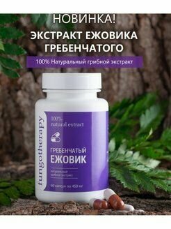 Картинки Экстракт ежовика гребенчатого, сушеные грибы в капсулах, ежовик мицелий порошок ноотроп для памяти