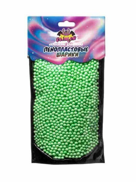 Наполнение для слайма Slimer пенопластовые шарики, 4 мм, зеленые, пастель (SSS30-11)