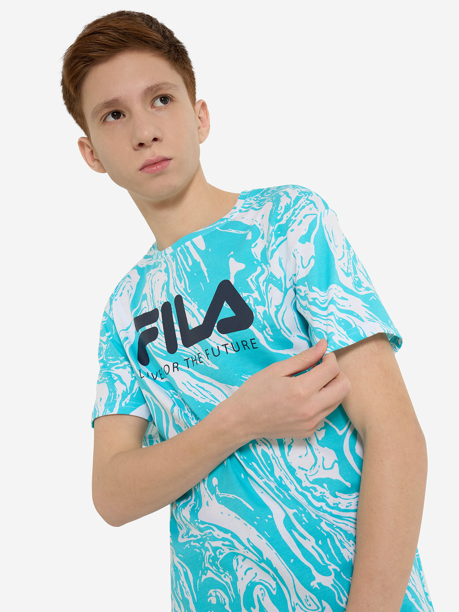 Футболка Fila, размер 158-164, голубой,