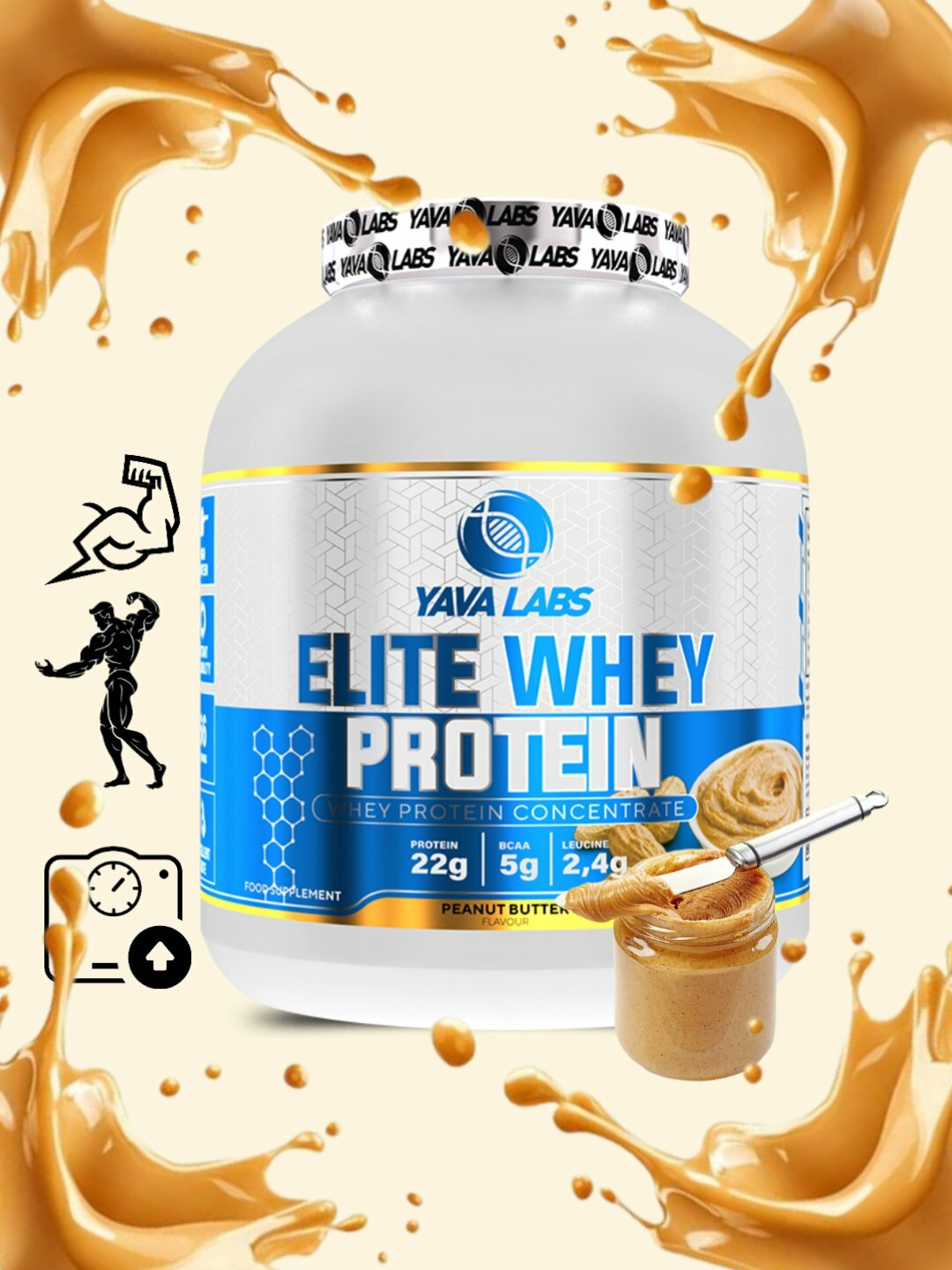 YAVA LABS Whey protein elite 2 кг сывороточный белок, вкус банан