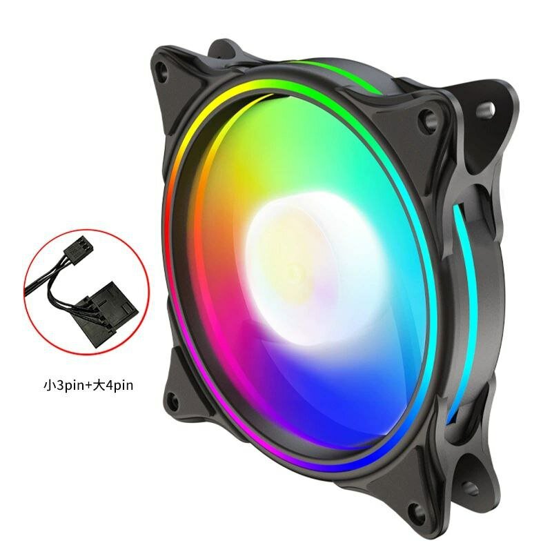 Вентилятор для корпуса ПК с подсветкой RGB – LOVINGCOOL черный