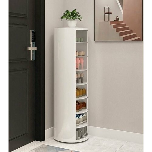 Обувница для дома напольная пластик металл белая 32х120х32 см 37150₽