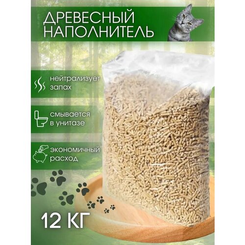 Наполнитель для туалета "Premium", древесный, впитывающий, 12 кг