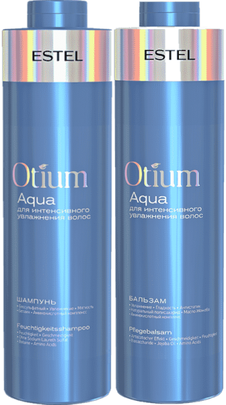 Набор ESTEL Otium Aqua Увлажняющий бессульфатный Шампунь 1000мл и Бальзам 1000мл 2 в 1 — фото 1