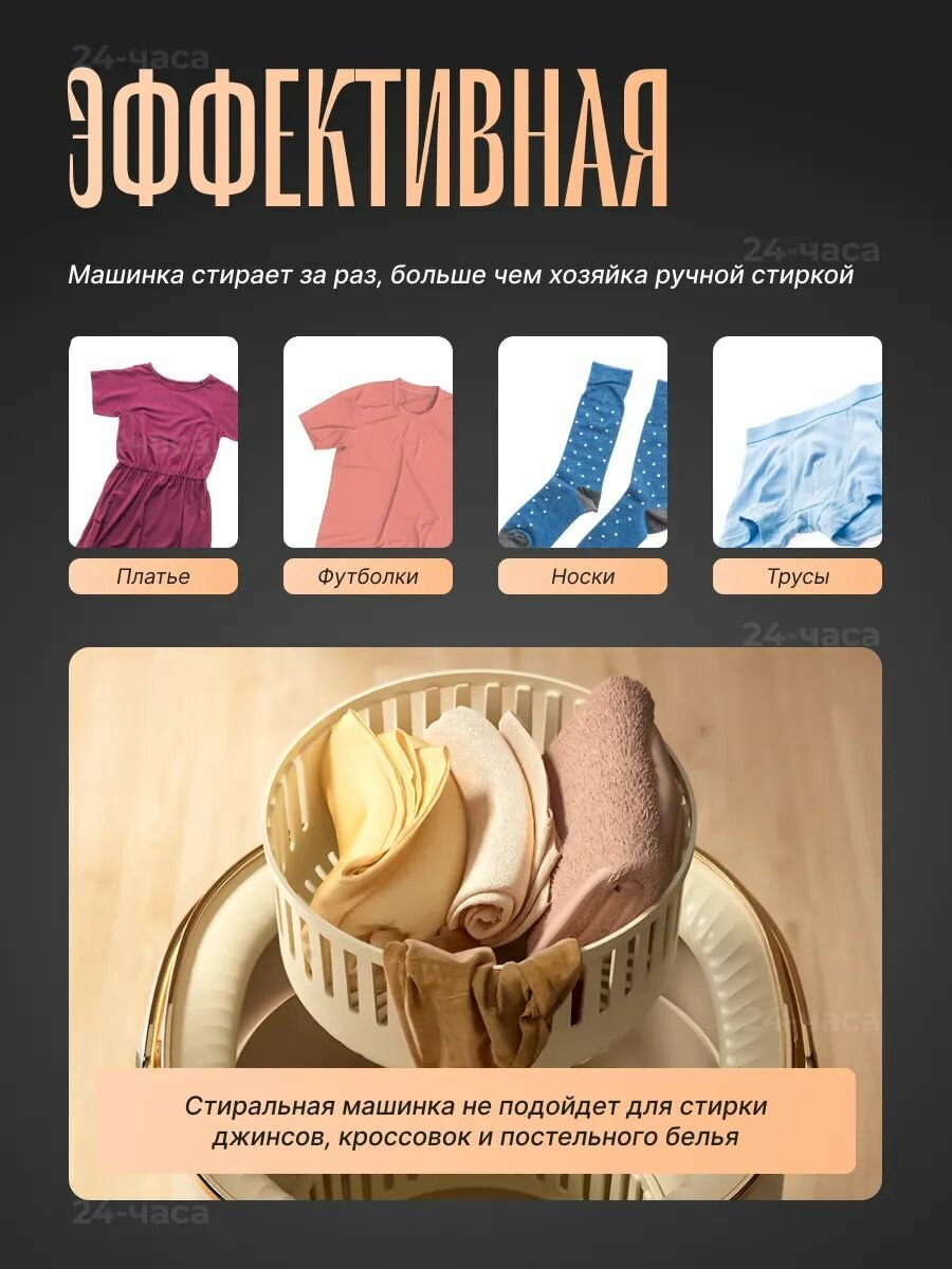 Картинки Xiaomi Стиральная машинка мини, портативная, складная, стиральная машина малютка, 13 литров цвет серый с белым