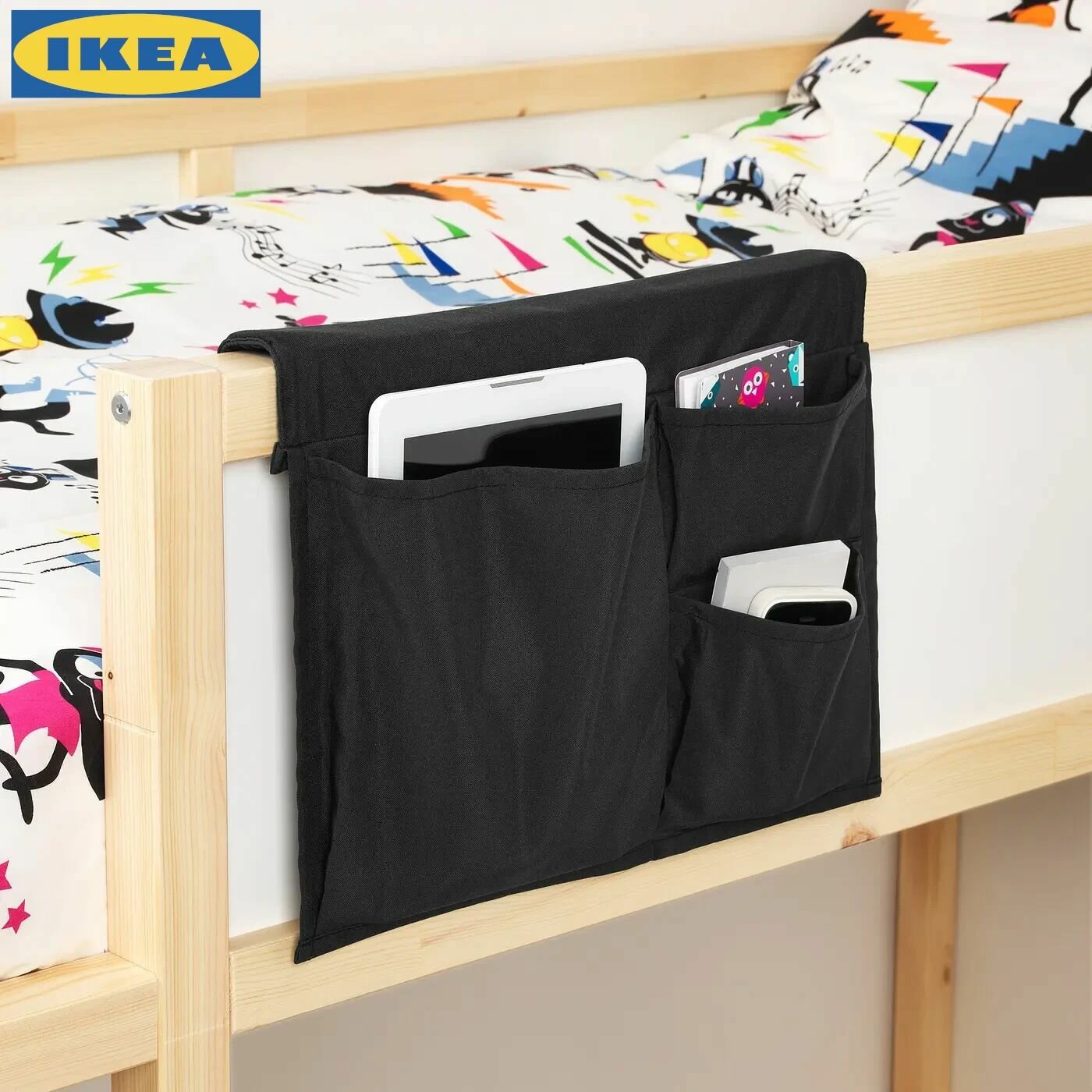 STICKAT IKEA карман для кровати, черный, 39x30 см