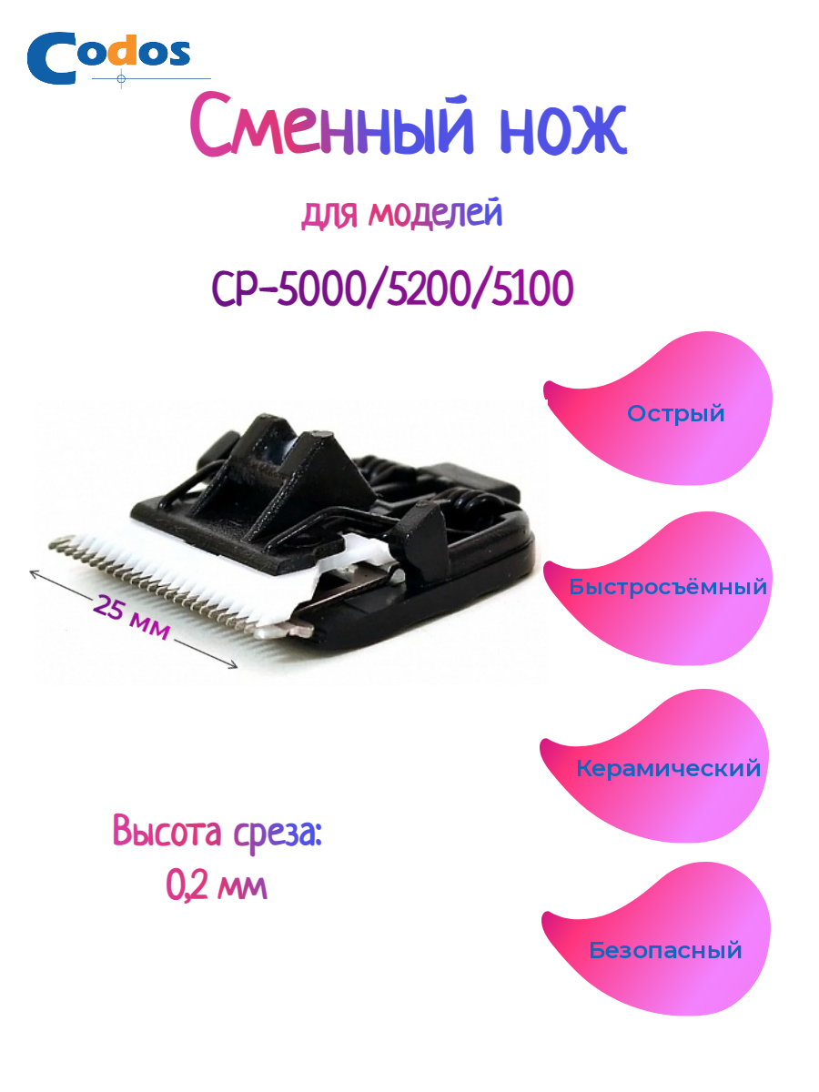 Сменный нож Codos CP 5000 5100 5200 для машинки для стрижки собак и кошек