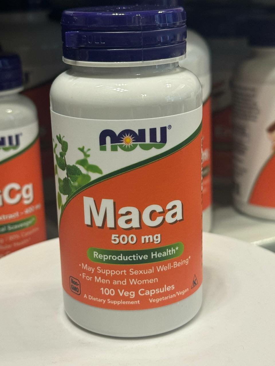 NOW Maca 500 mg, Экстракт маки перуанской 500 мг Природный Стимулятор Энергии Выносливости и Половой Функции, 100 капсул