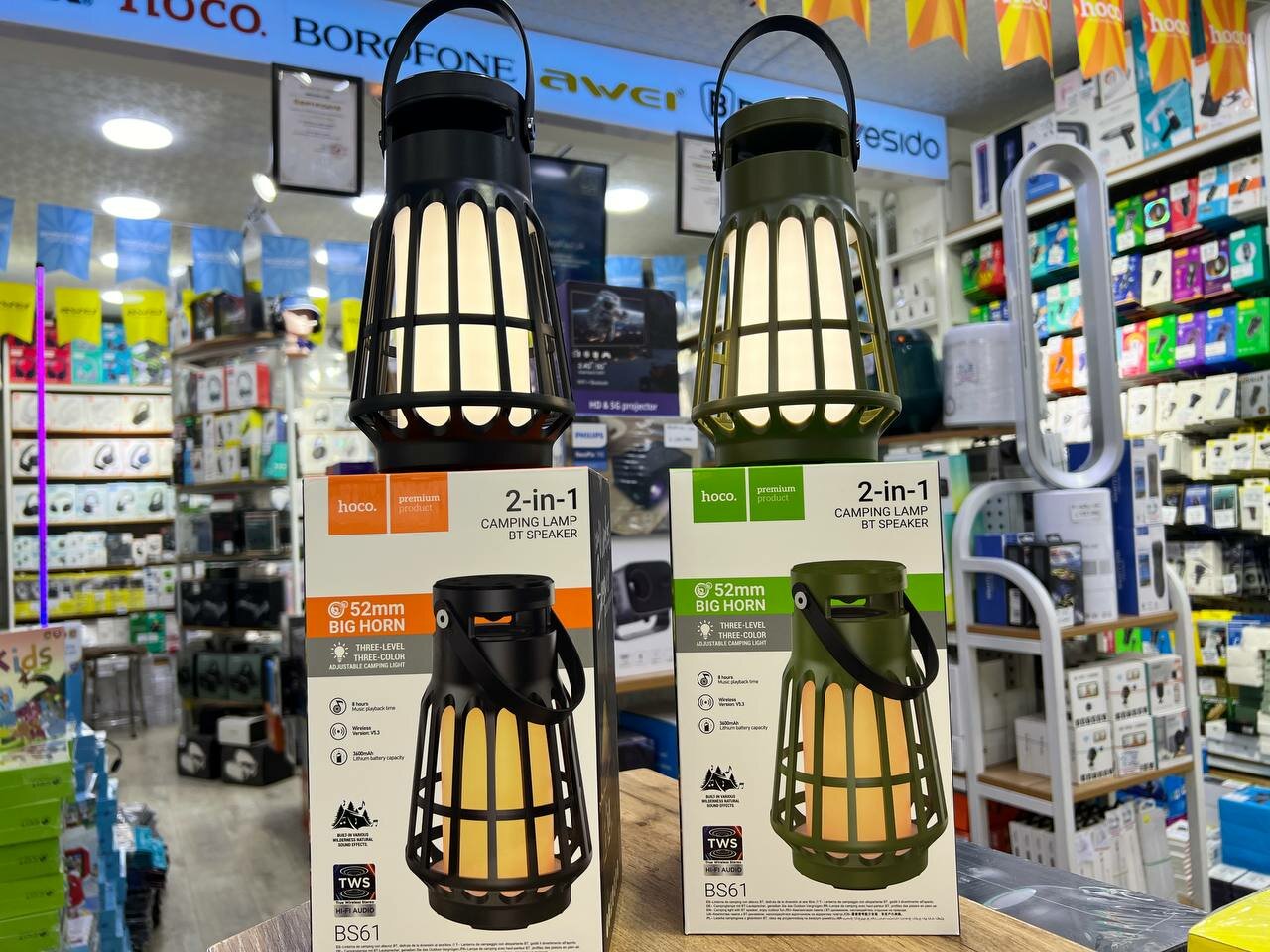 Беспроводная Bluetooth колонка с LED подсветкой Фонарь HOCO BS61