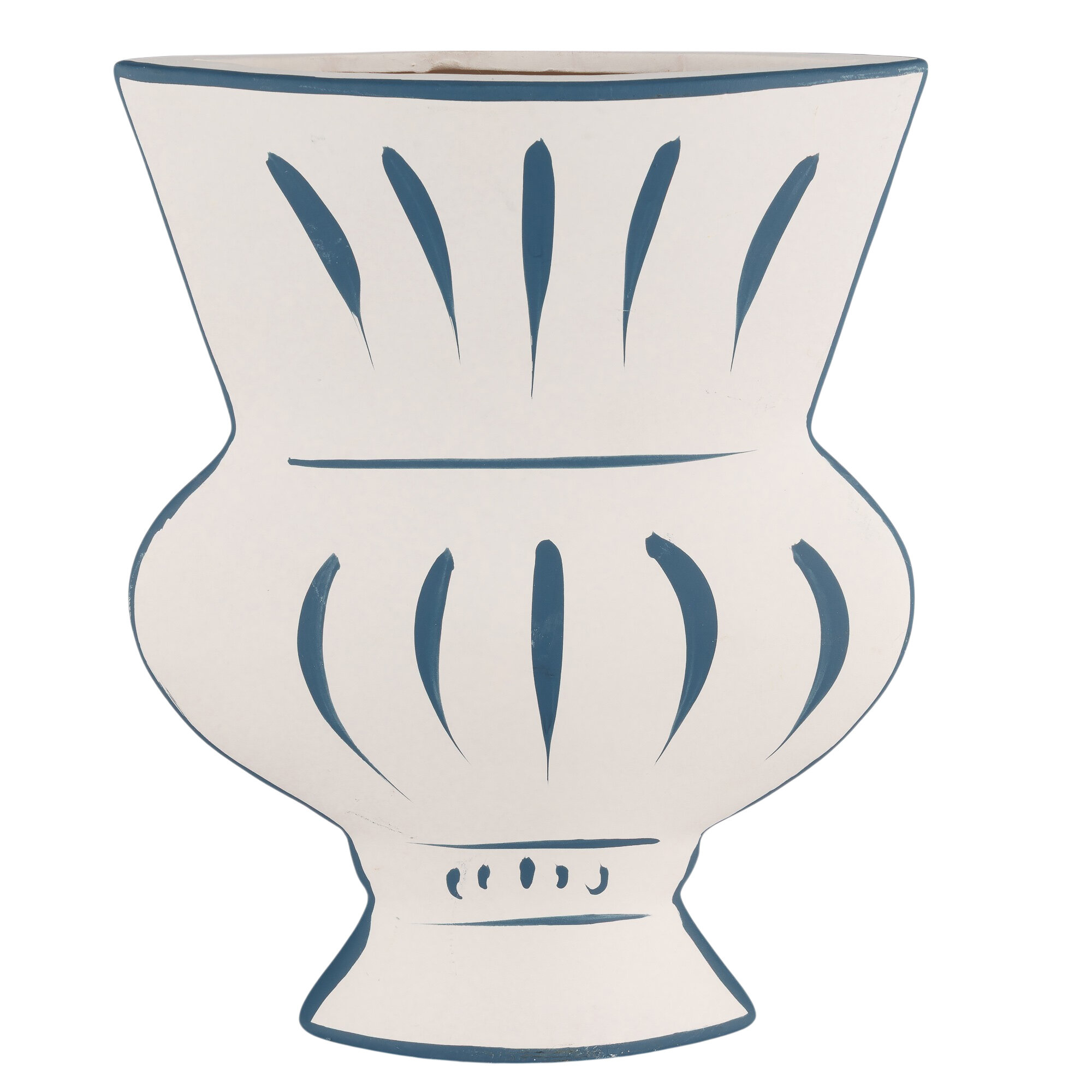 Ваза Lepestok.Moscow "Санторини" (керамическая), 17x5,5xH21 см, белая, настольная