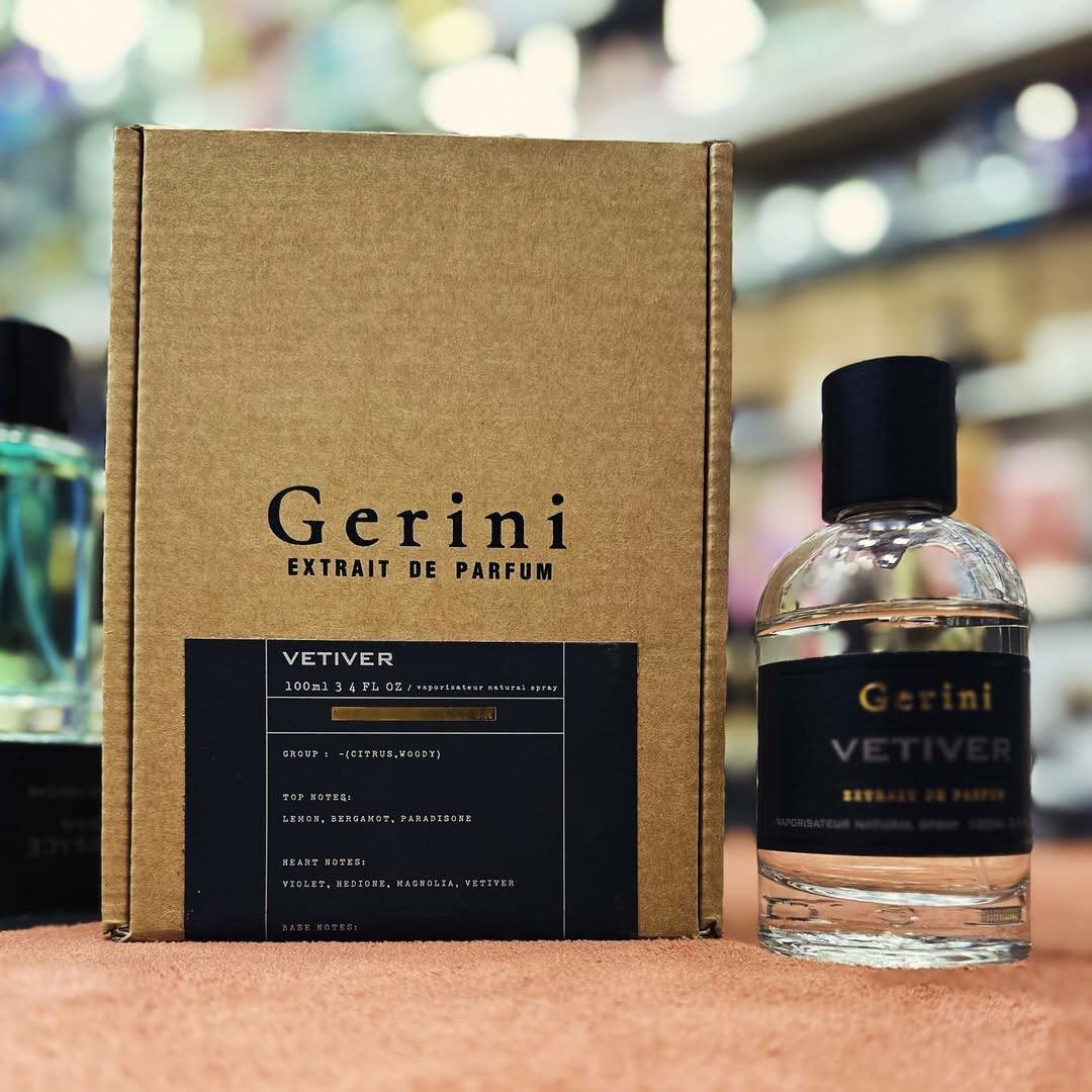Парфюмерная вода Gerini Vetiver, унисекс, цитрусовые, древесный аромат, 100мл