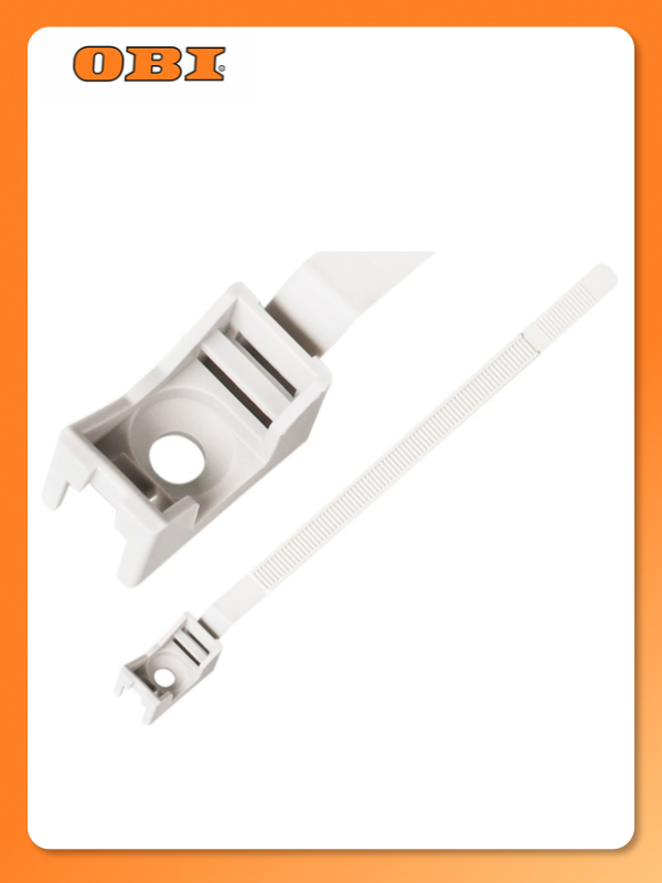 Стяжка Европартнер PRNT для труб и кабелей нейлон 38см белая 10шт