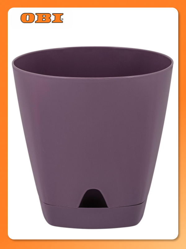 Горшок InGreen Amsterdam d14 см 1 35 л полипропиленовый фиолетовый с поддоном