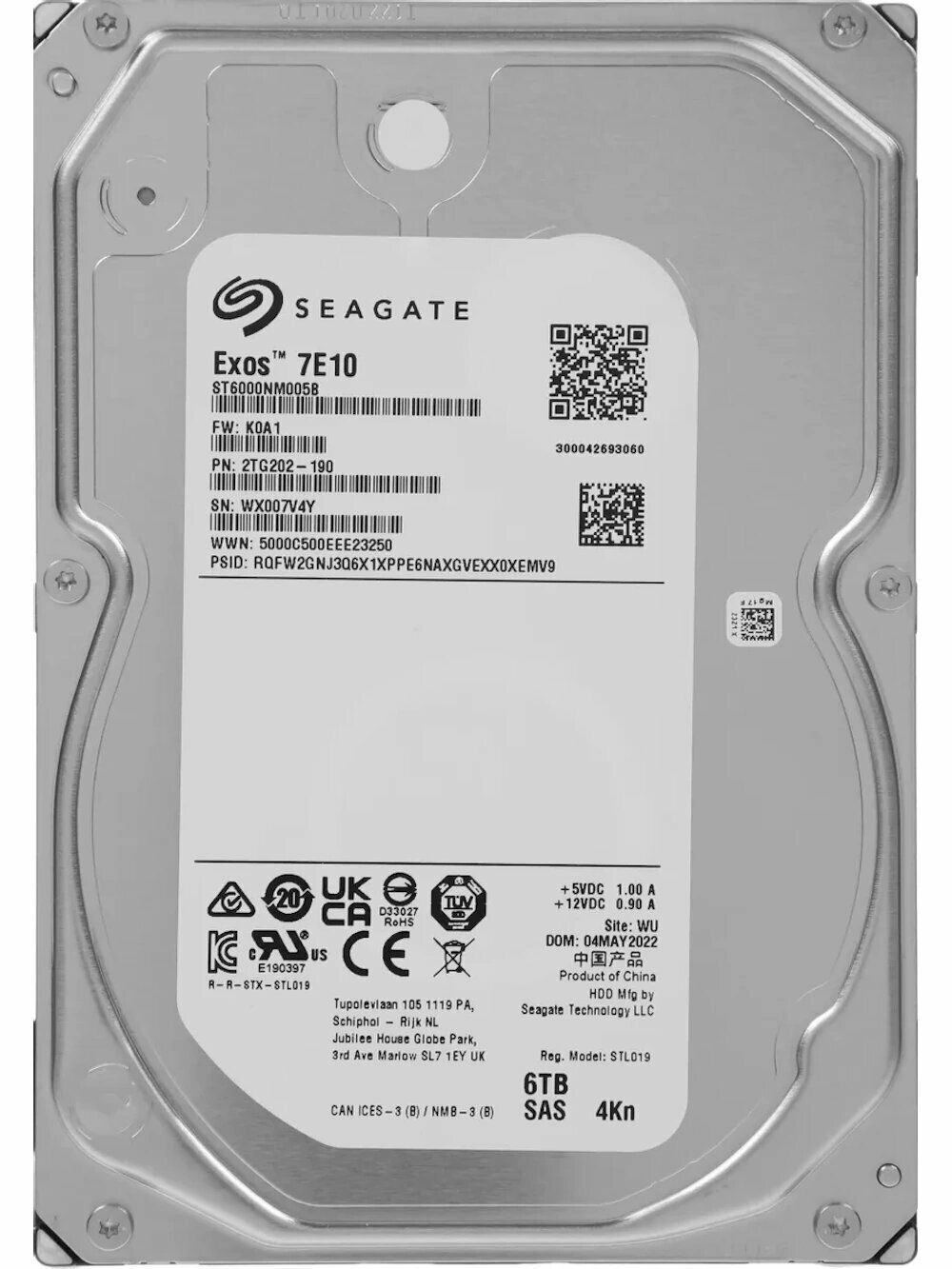 Жесткий диск Seagate ST6000NM005B 6ТБ, 3.5", SAS, 7200 об/мин