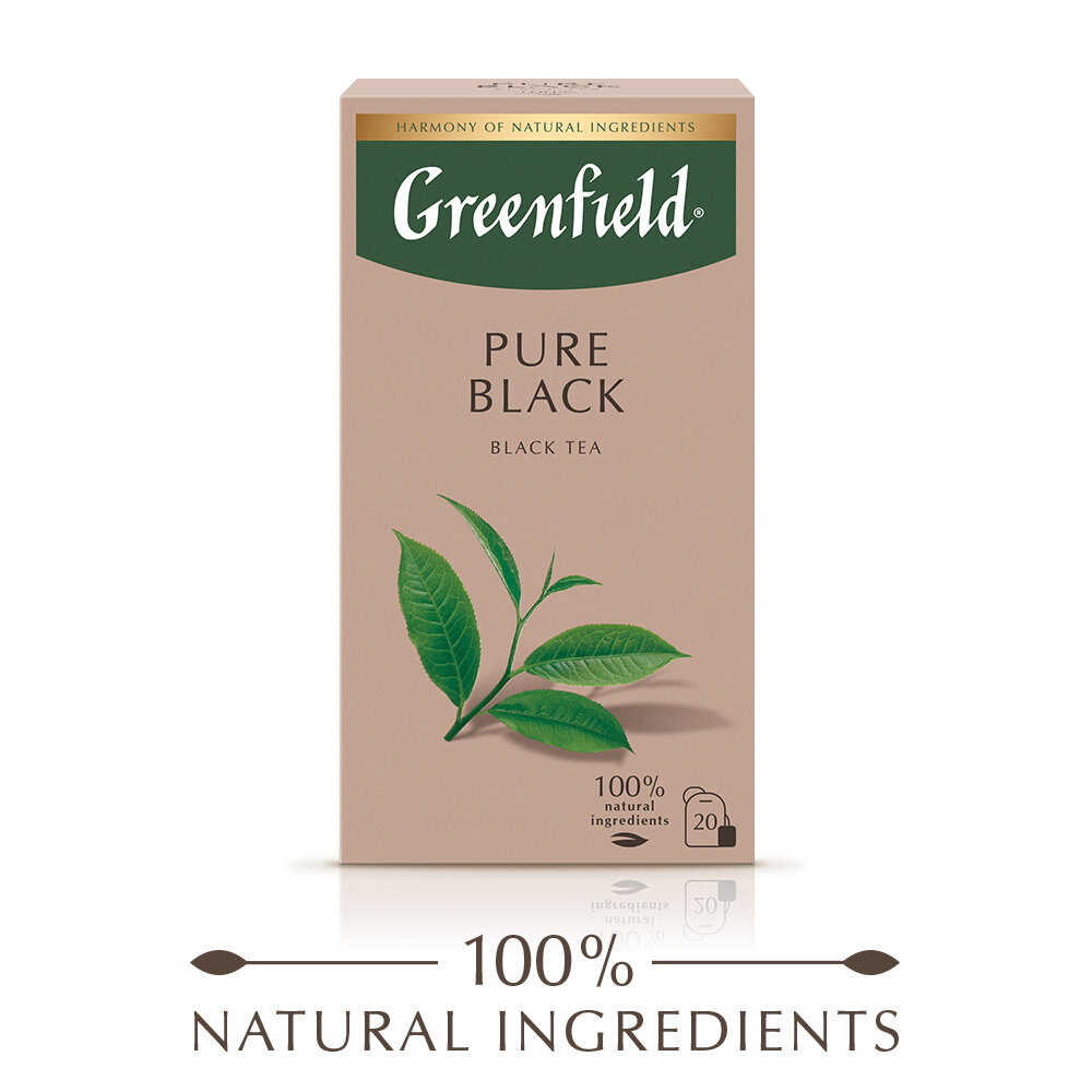 Чай чёрный Greenfield Pure Black в пакетиках, 20 пак.