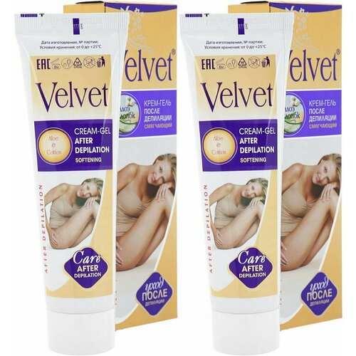 Velvet Крем-гель после депиляции, смягчающий, Алоэ и хлопок, 100 мл, 2 шт /
