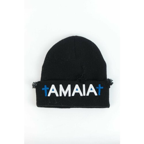 фото Шапка бини carolon, размер 58, белый, черный