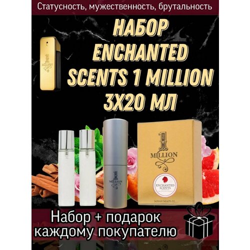 Туалетная вода для мужчин ENCHANTED SCENTS 1 Million по мотивам аромата PACO RABANNE 1 Million, 3х20мл туалетная вода для мужчин 1 million 100 мл