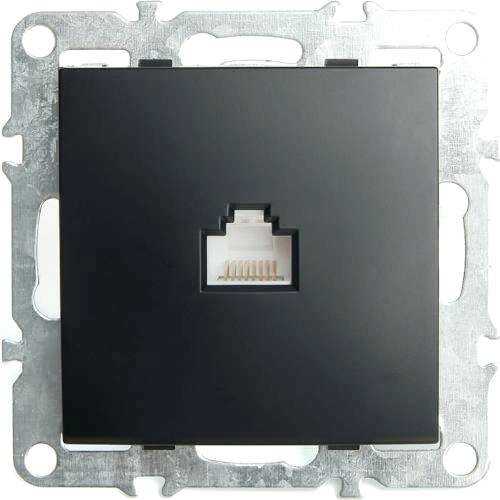 Розетка RJ45 для компьютерных сетей Cat 5 скрытая проводка   чёрная Эрна Stekker PST00 9107 03 49151 IP20