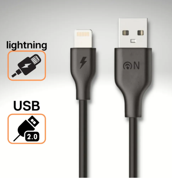 USB кабель - 8 pin FaisON FK-482 Sync, 1.0м, круглый, 2.1A, силикон, цвет: чёрный