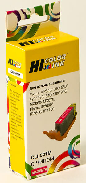 Картридж Hi-Black CLI-521M для Canon PIXMA iP3600/iP4600/MP540, M, пурпурный