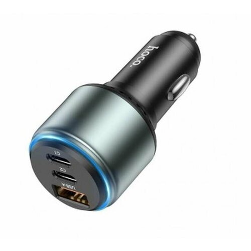 Автомобильное зарядное устройство - Hoco NZ9, USB/Type-C, 95W, с быстрой зарядкой, цвет черный, 1 шт