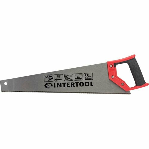 INTERTOOL Ножовка по дереву с каленым зубом 450мм 55 HRC HT-3102 608₽