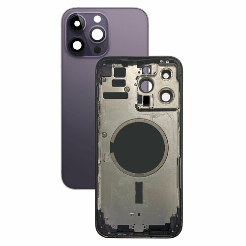 Корпус в сборе с задней панелью (крышкой) iPhone 14 Pro Max (Deep Purple) (AAA) EU (Европа)