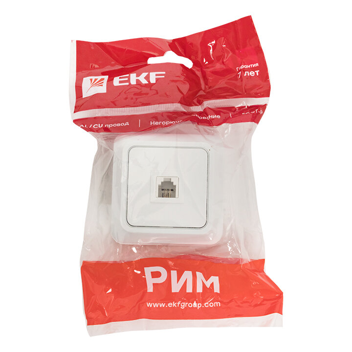 ENT01-034-10 Розетка Phone 1-мест. бел. Рим PROxima Упаковка (10 шт.) EKF - фото №11