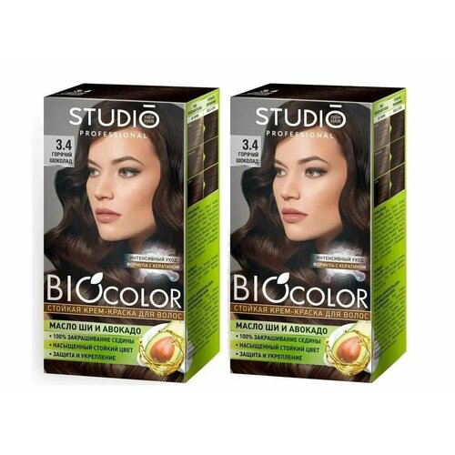 Studio Professional Essem Hair Краска для волос Biocolor, 3.4 горячий шоколад, 15 мл, 2 уп