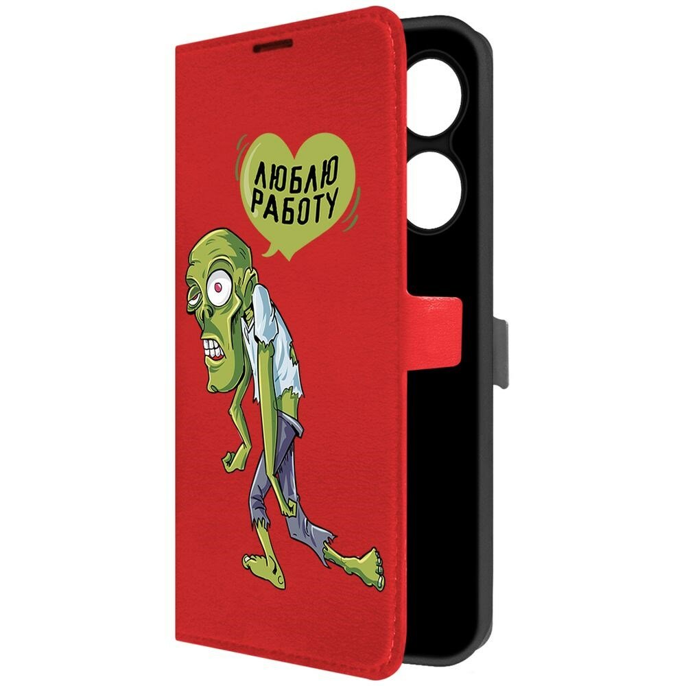 фото Чехол-книжка Krutoff Eco Book для TECNO Spark Go 2024 Люблю Работу (красный)
