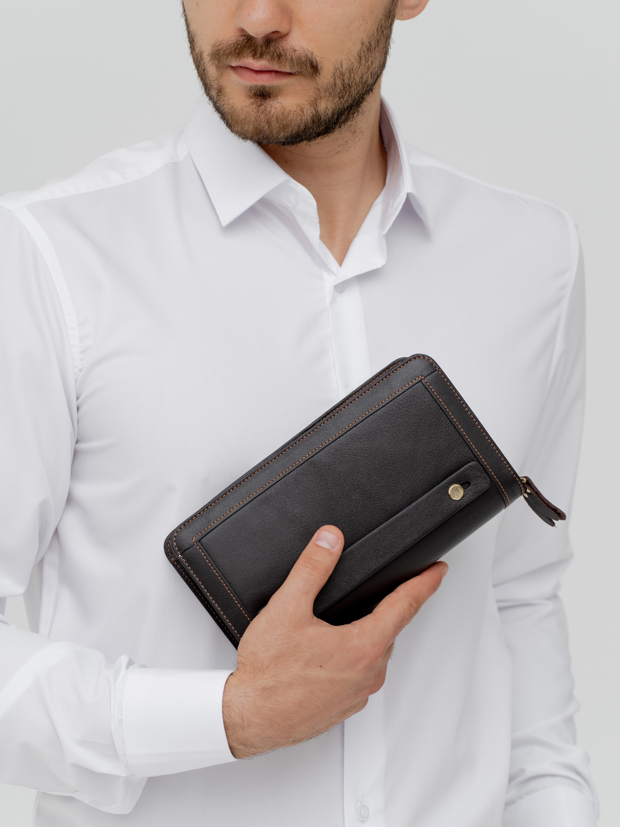 Кошелек FAUSTINI, фактура гладкая, коричневый — фото 1