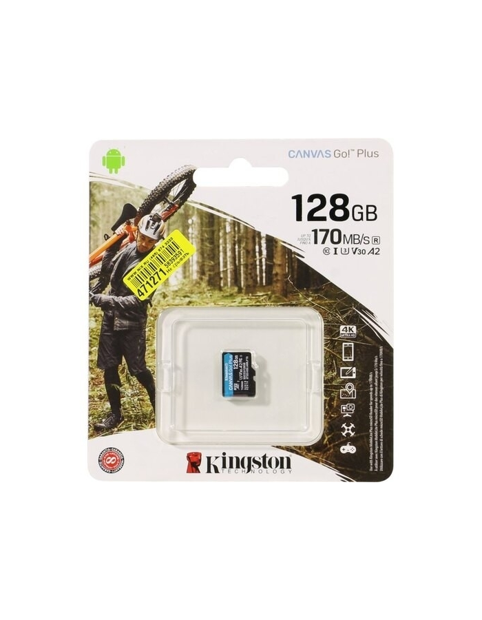 Карта памяти microSDXC UHS-I U3 KINGSTON Canvas Go! Plus 128 ГБ, 170 МБ/с, Class 10, , 1 шт. - фото №12