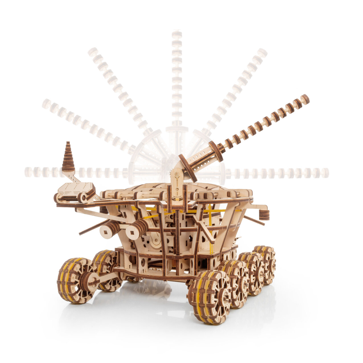 Механический 3D конструктор из дерева "Луноход" Eco Wood Art - фото №4
