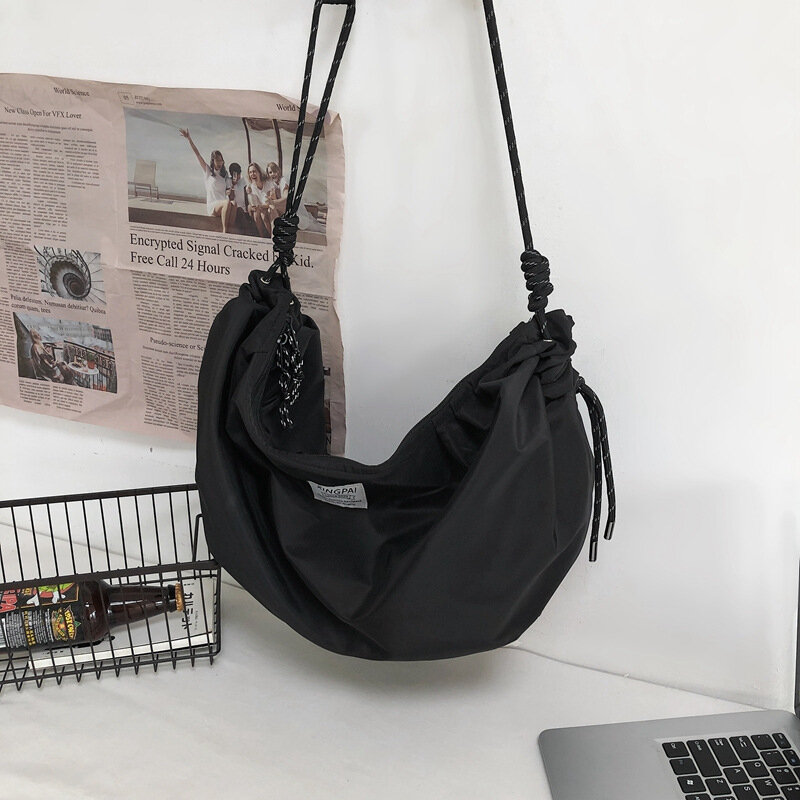 Сумка хобо , фактура матовая, черный — фото 1