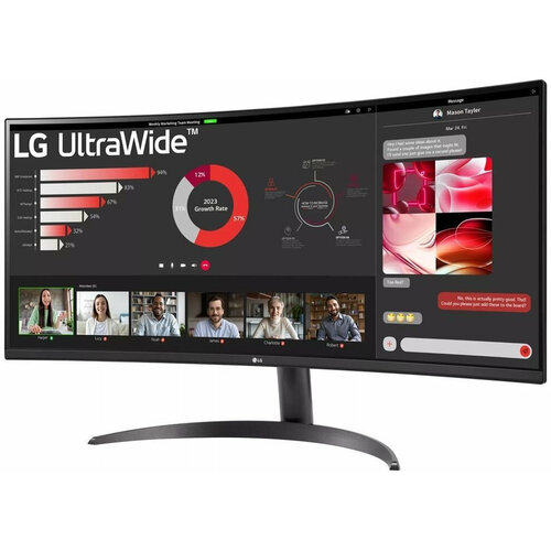 LG Монитор LG 34" 34WR50QC-B черный VA LED 21:9 HDMI матовая 300cd 178гр/178гр 3440x1440 100Hz FreeSync DP WQ 5.9кг 34WR50QC-B. ARUZ