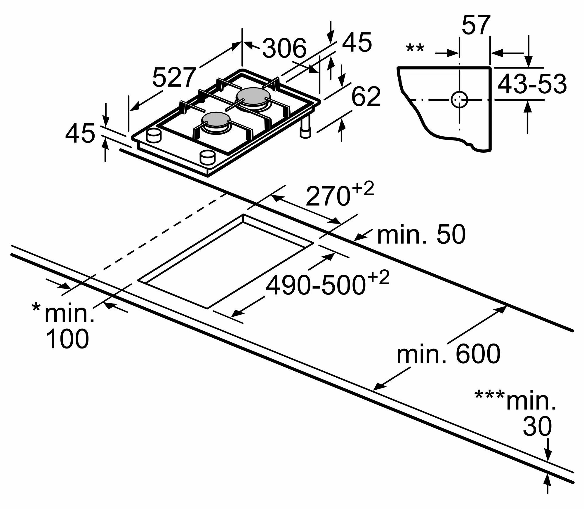 Газовая варочная панель Bosch PRB3A6D70M - фотография № 6