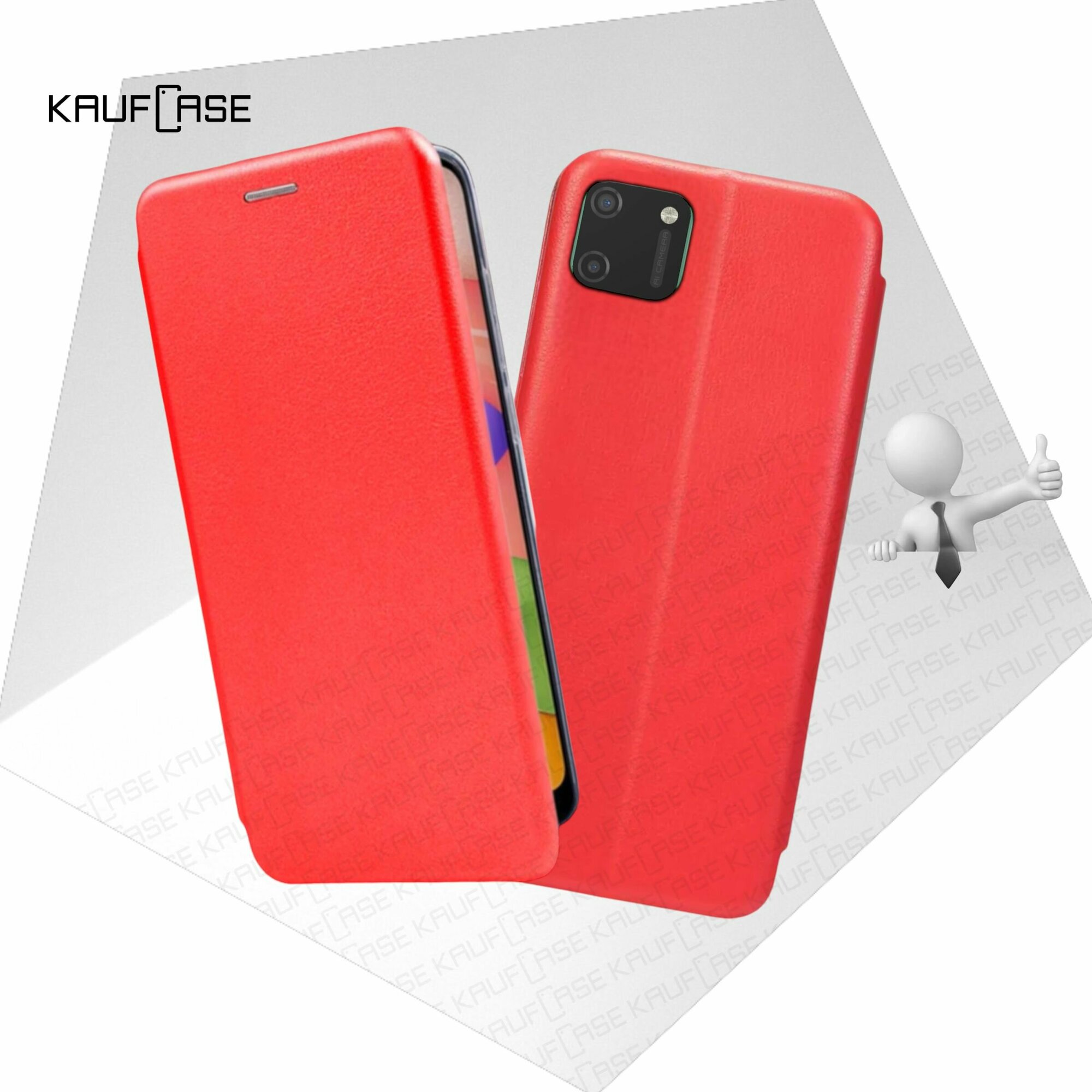 Чехол книжка KaufCase для телефона Realme C11 (RMX2185) (6.5"), красный. Трансфомер