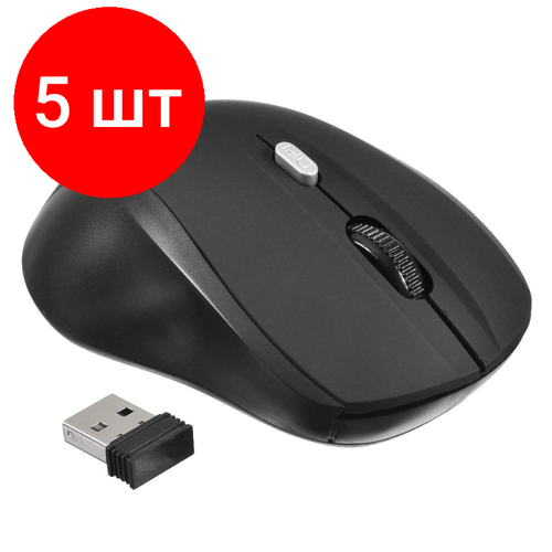 Комплект 5 штук Мышь компьютерная Oklick 415MW чер оптич1600dpiбеспроводная USB3but 409700₽