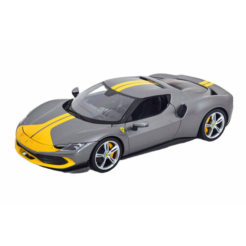 Ferrari 296 gtb assetto fiorano 2022 grey metallic/yellow / феррари ассето фьорано серо-желтый радиоуправляемая модель ferrari 599 gtb fiorano масштаб 1 43радиоуправляемая модель ferrari 599 gtb fiorano масштаб 1 43