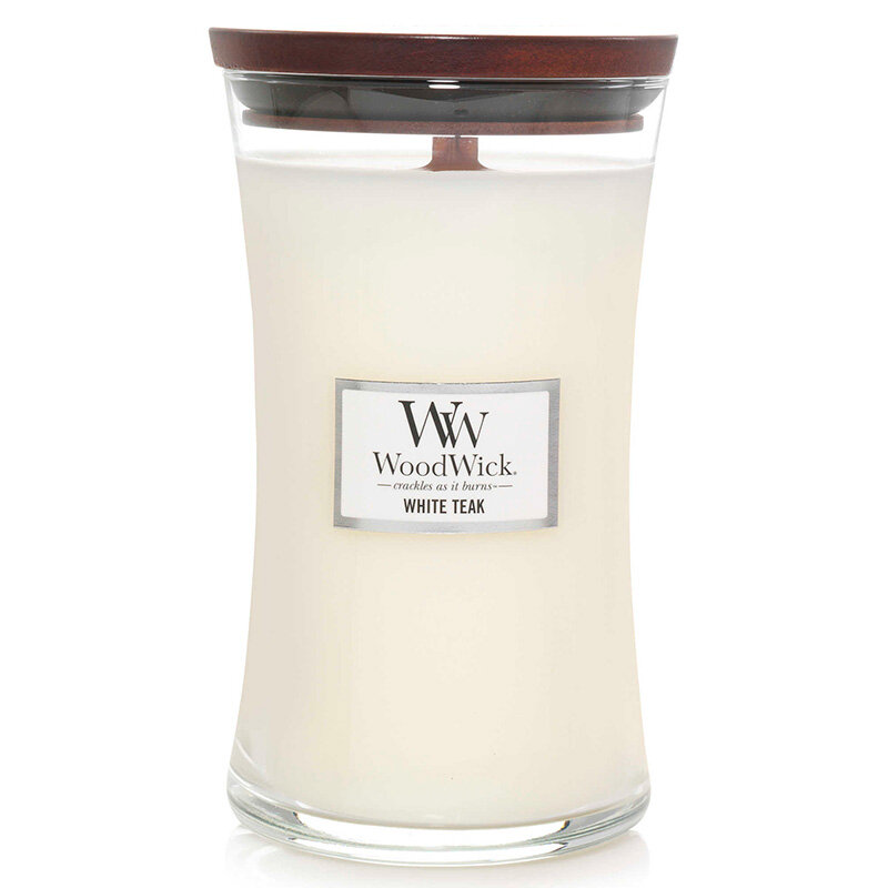 Свеча большая Woodwick Белый тик - фото №2