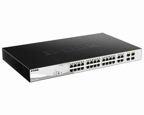 Коммутатор D-Link DGS-1210-28P, управляемый, количество портов: 24x1 Гбит/с (DGS-1210-28P/FL1A)