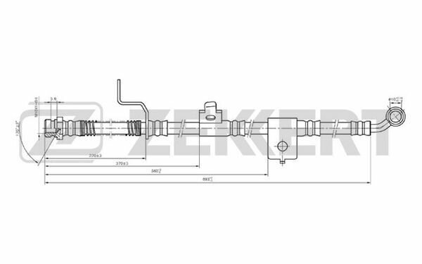ZEKKERT BS-9349 Шланг тормозной передний левый Hyundai Sonata IV 01- Kia Magentis 01-