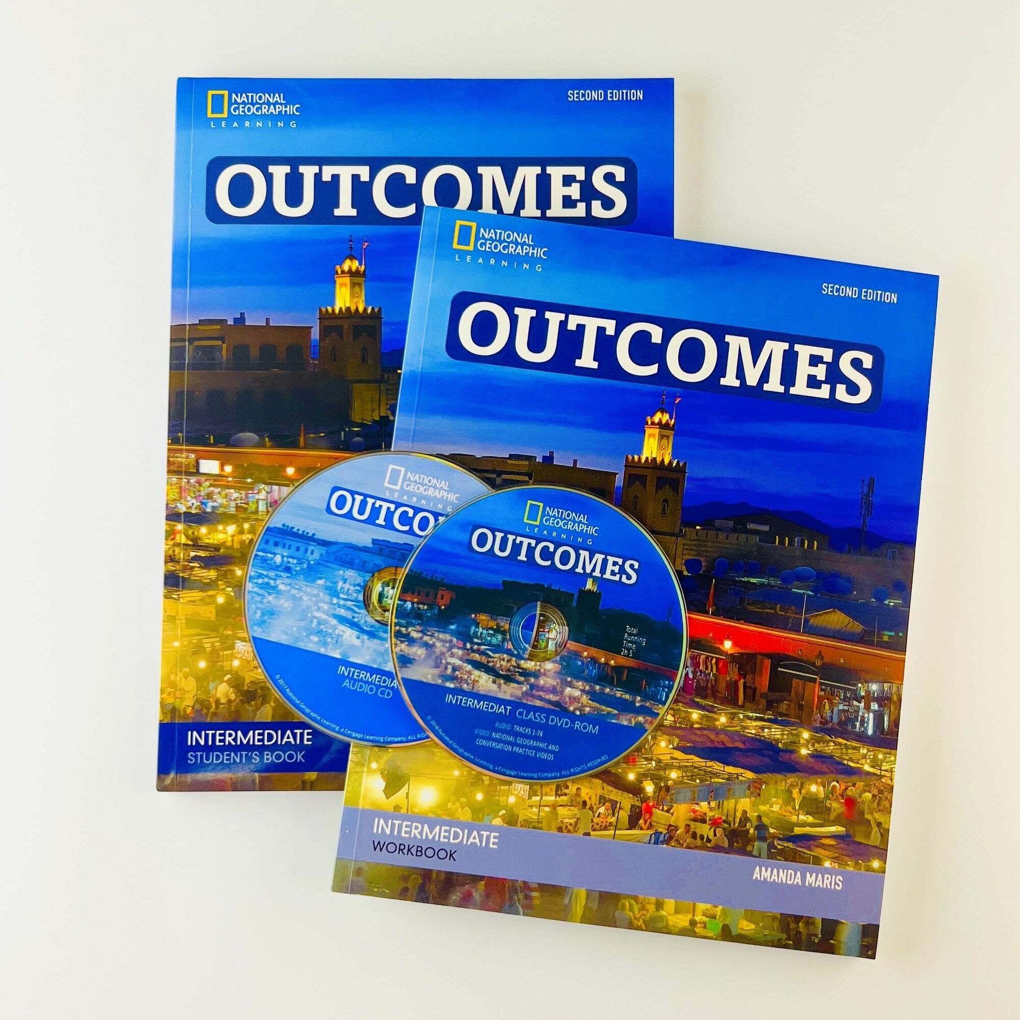 Outcomes intermediate. полный комплект: Student's book + Workbook + CD+ DVD диски