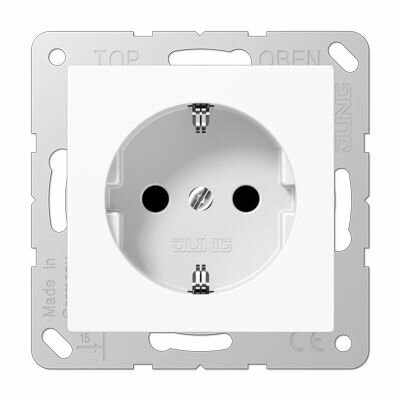 Jung A500 Розетка 2К+З 16А 250В, винтовые клеммы, белый - A521WW