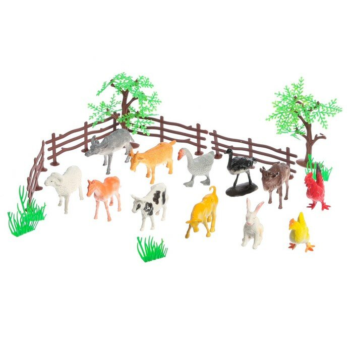 Набор фигурок животных КНР "Моя ферма", с аксессуарами, 12 фигурок (800)