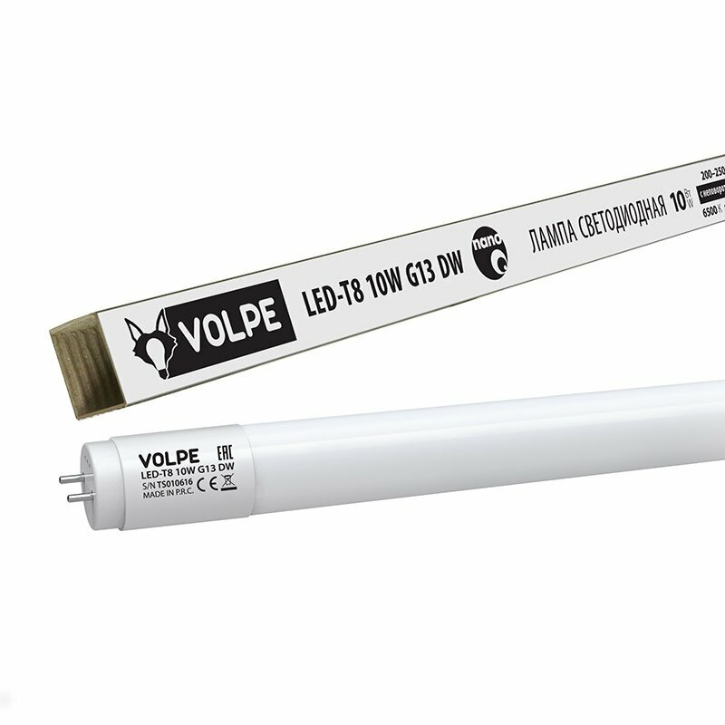 Светодиодная лампа T8 600мм Белый 10W UL-00001455 LED-T8-10W/DW/G13/FR/FIX/N Volpe