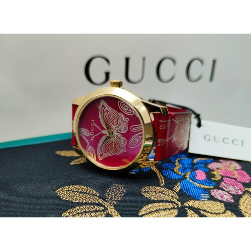 Наручные часы GUCCI YA1264054, золотой, бордовый